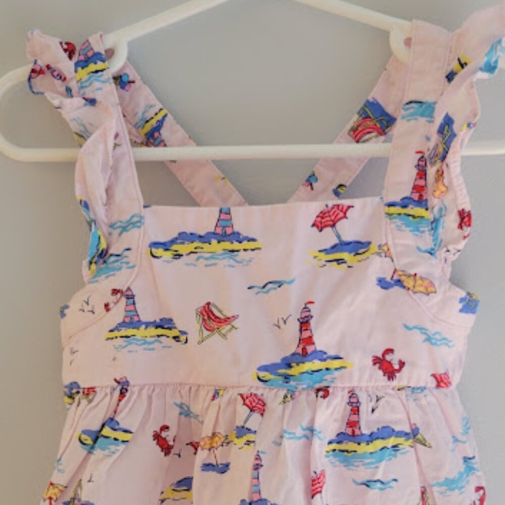 Baby Gap Romper, Size 3T, Pink with Seashore Print